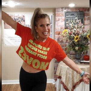 Zumba crop top..custom cut and cozy